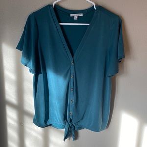 Green Envelope button down top M